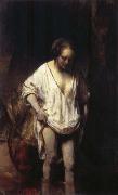 REMBRANDT Harmenszoon van Rijn Woman Bathing in a Stream china oil painting reproduction